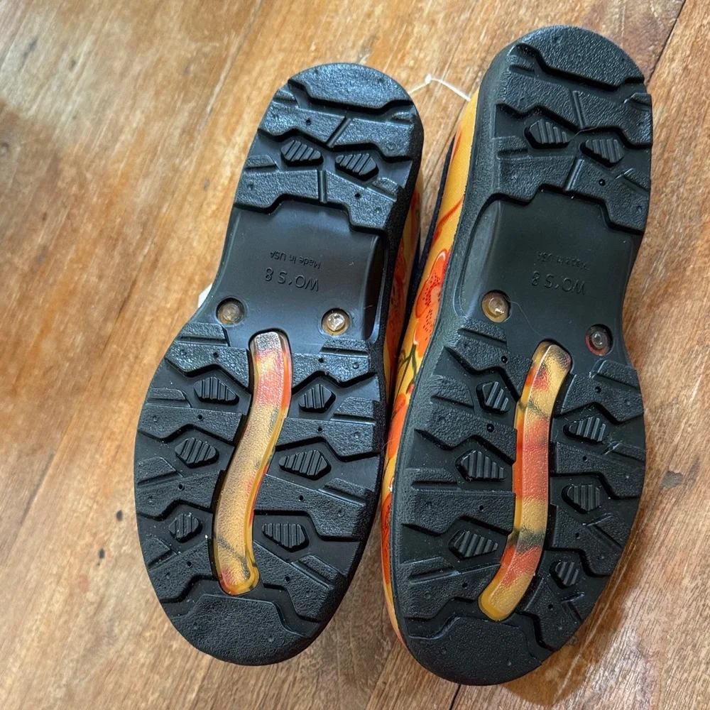 Sloggers Orange Floral Women's Rain Boots size 8 - Picture 3 of 12